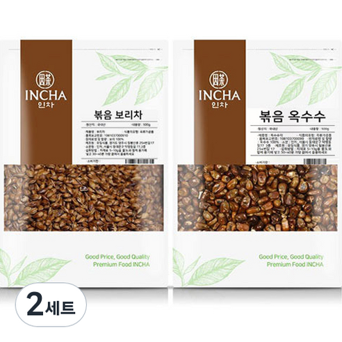 인차 볶은 보리차 500g + 볶은 옥수수차 500g 세트, 2세트 - 가격 변동 추적 그래프 - 역대가