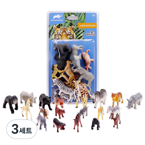 애니멀플래닛 동물 블리스터 피규어 모형 세트 19피스, 3세트