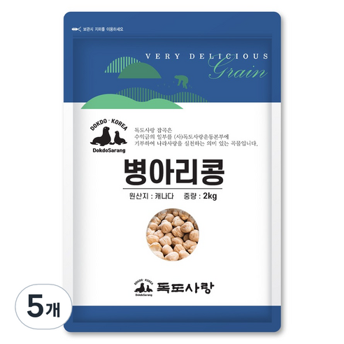 독도사랑 병아리콩, 2kg, 5개