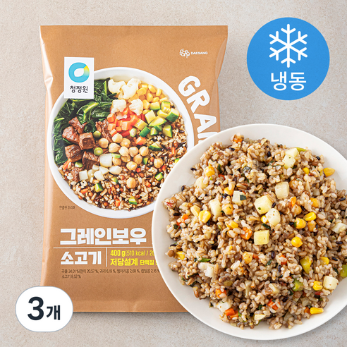 청정원 그레인보우 소고기 2개입 (냉동), 400g, 3개