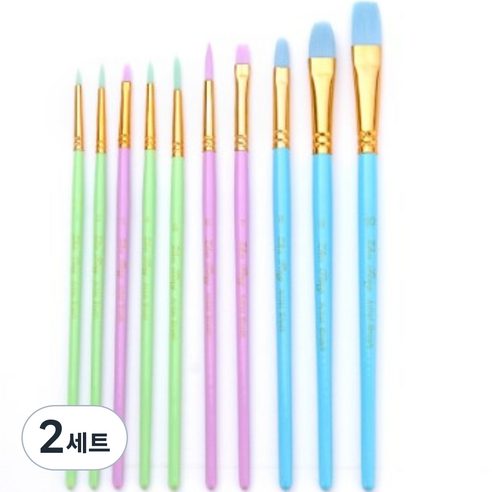 리라 수채화 우드 브러쉬 10종 세트 믹스, 2세트