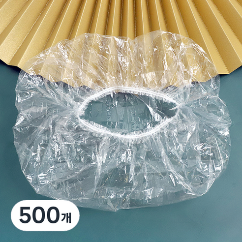 일회용 비닐 헤어캡, 투명, 500개