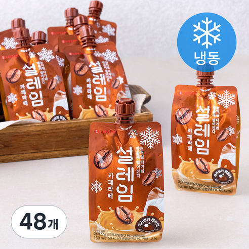 롯데웰푸드 설레임 카페라떼 아이스밀크 (냉동), 160ml, 1개입, 48개