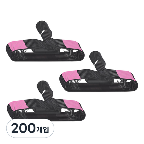 네이쳐리빙 베이직 멀티 논슬립 옷걸이, 핑크, 200개입
