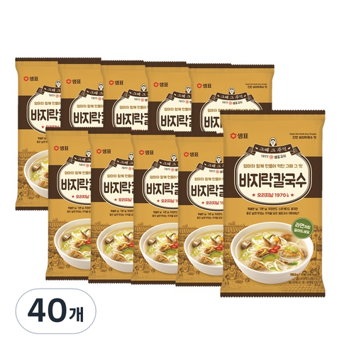 샘표 바지락 칼국수, 100.3g, 40개