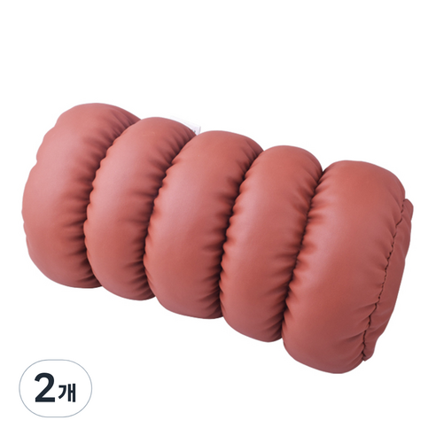 평화자동차 브레드 차량용 목 쿠션, 브라운, 2개