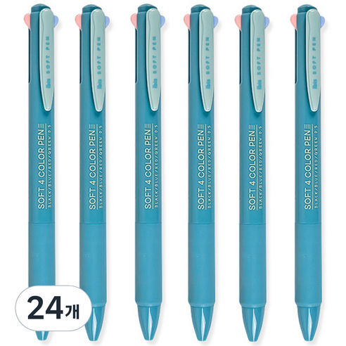 아이비스 소프트 4색 젤펜 0.5mm 12499, 민트, 24개