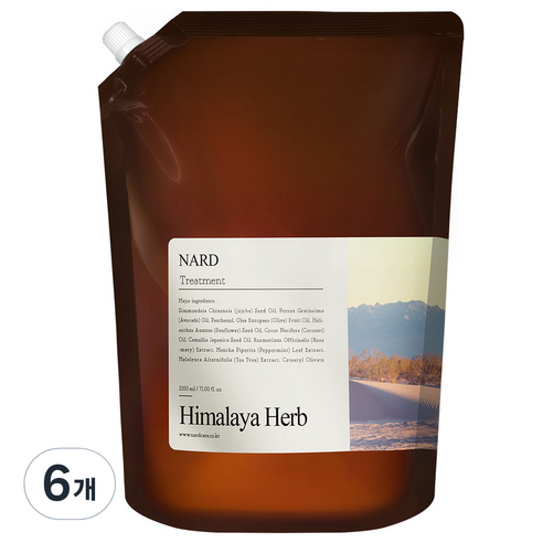 부케가르니 나드 리페어링 퍼퓸드 트리트먼트 프레쉬라벤더향 리필, 2.1L, 6개