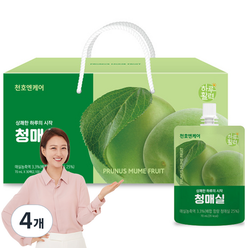 천호엔케어 하루활력 청매실 30p, 2.1L, 4개