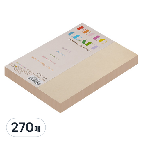 종이문화 친환경색지 레인보우카드 No.3 베이지, A5, 270매