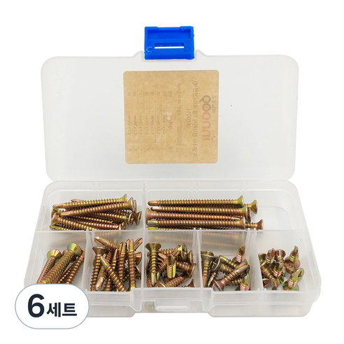 이노공구 직결나사 접시머리 7종 세트 천연색 1001, 6세트
