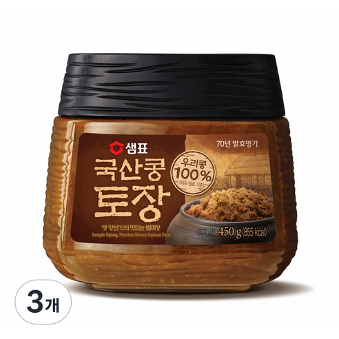 샘표 국산콩 토장, 3개, 450g