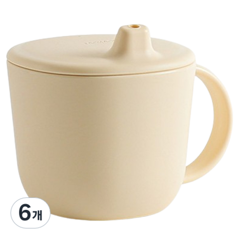 탁가온 네모 에코젠 유아용 스파우트컵 320ml, 6개, 옐로우