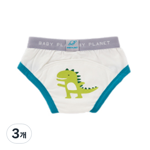 베이비플라넷 밤부 배변훈련팬티 헬로우 디노, 혼합색상, 3개