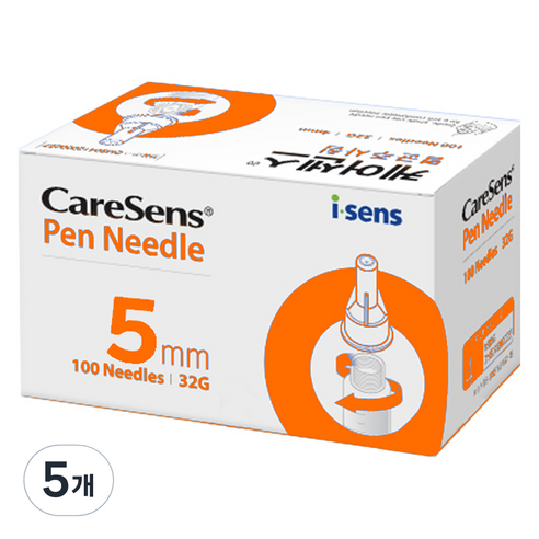 케어센스 멸균 주사침 5mm 32G, 100개입, 5개