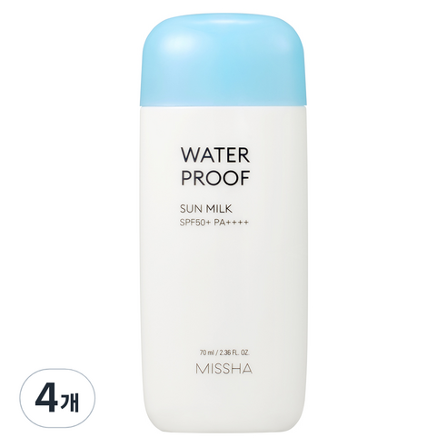 미샤 올 어라운드 세이프 블록 워터프루프 선 밀크 SPF50+ PA++++, 70ml, 4개