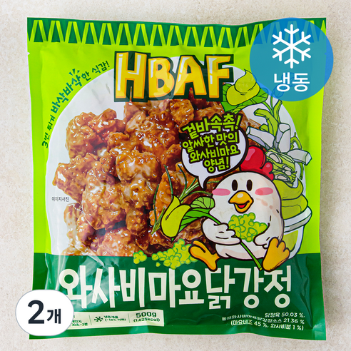 HBAF 와사비마요 닭강정 (냉동), 500g, 2개