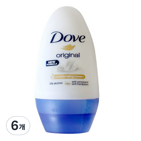 도브 오리지널 롤온 데오드란트, 50ml, 6개
