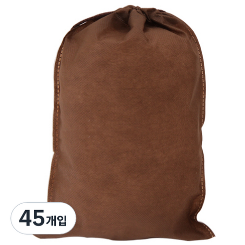 봄91 SYP 끈조리개 부직포 주머니 30 x 40 cm, 브라운, 45개입