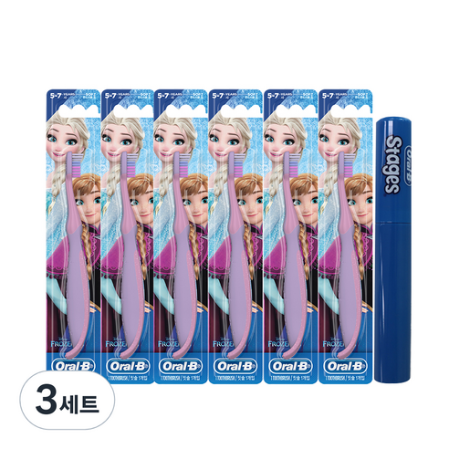 오랄비 스테이지스 어린이칫솔 3단계 6p + 칫솔케이스, 프린세스, 3세트