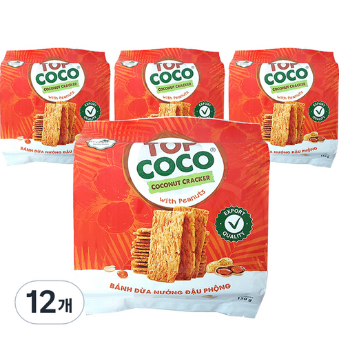 탑 코코 코코넛 크래커 땅콩맛 10p, 150g, 12개