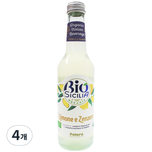 폴라라 유기농 레몬생강 탄산음료, 275ml, 4개