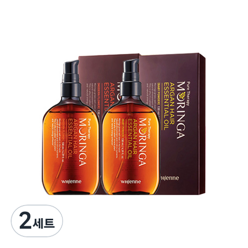 휘엔느 모링가 아르간 헤어 에센셜 오일 모던플라워향 130ml + 베이비파우더향 130ml, 2세트