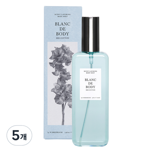 더블유드레스룸 블랑드바디 바디미스트 아이리스 코튼, 5개, 100ml