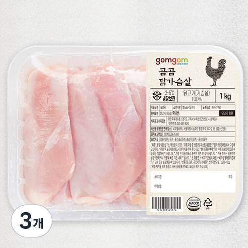 곰곰 닭가슴살 (냉장), 1kg, 3개