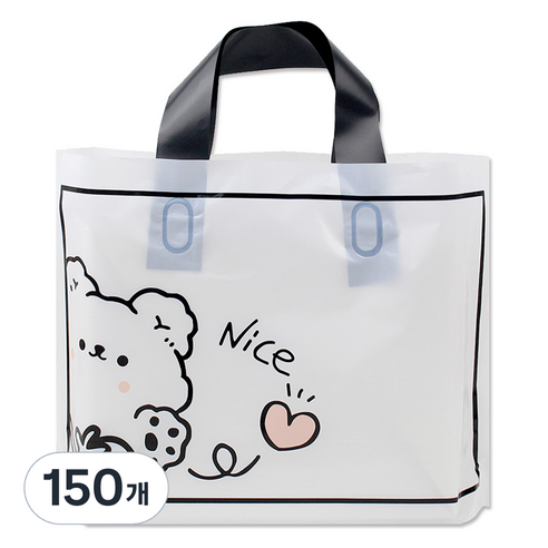 아이엔피 LDPE 손잡이 비닐백 소 30 x 20 cm, 05 나이스베어, 150개