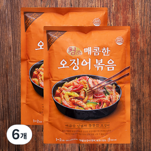 청조 매콤한 오징어볶음, 500g, 6개