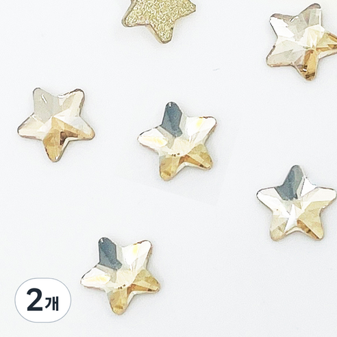 메이브라운 대용량 별스톤 네일파츠 6x6mm 50p, 골드, 2개