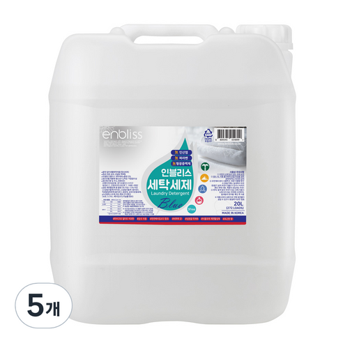 인블리스 블루 세탁세제 꽃향 본품, 20L, 5개