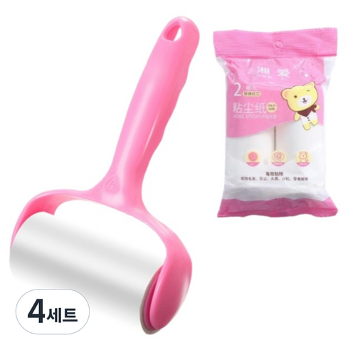 세컨드베스트 먼지제거롤러 테이프클리너 + 35매 x 2p 세트, 4세트
