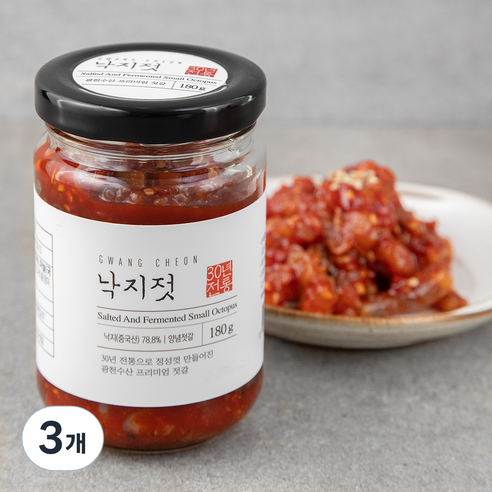 광천 낙지젓, 180g, 3개