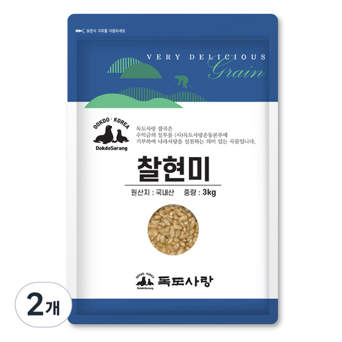 독도사랑 찰현미, 3kg, 2개