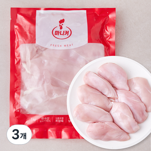 마니커 닭가슴살 (냉장), 1kg, 3개