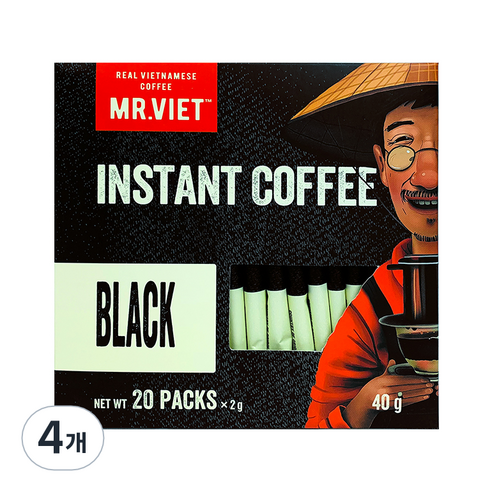 MR.VIET 블랙 원두커피믹스, 40g, 4개, 1개입