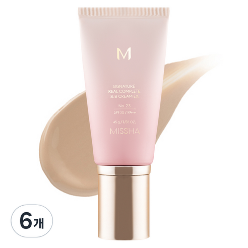 미샤 M 시그너처 리얼 컴플릿 비비크림 EX SPF30 PA++, 23호 차분한 베이지, 45g, 6개