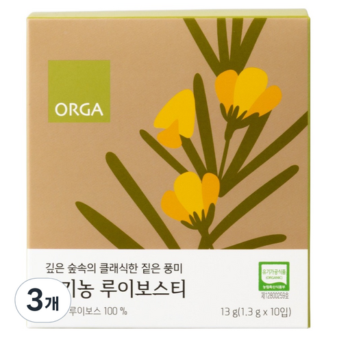 ORGA 유기농 루이보스티, 3개, 1.3g, 1개