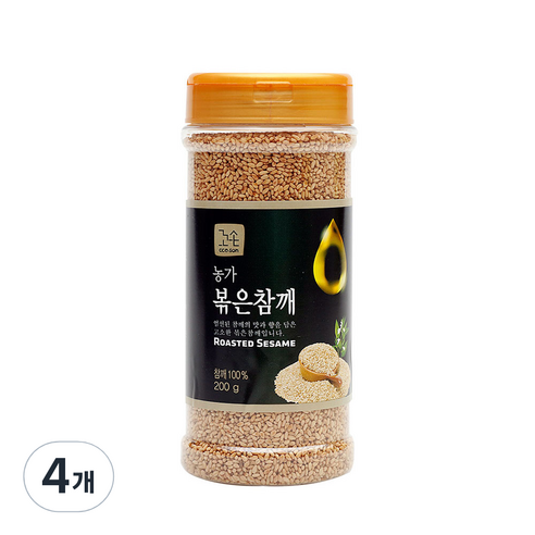 꼬손 농가 볶은 참깨, 200g, 4개