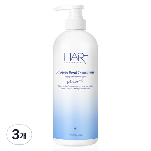 헤어플러스 단백질 본드 모이스트 트리트먼트 프레시 시트러스 파우더, 700ml, 3개