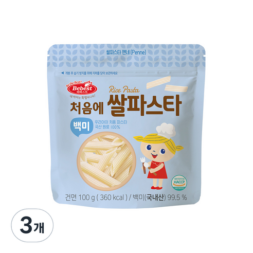 베베스트 처음에 쌀파스타, 100g, 3개