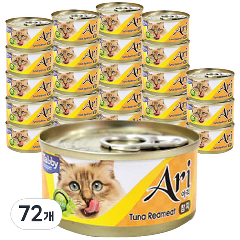 테비토퍼 아리 고양이 간식캔 생선 80g, 참치, 72개