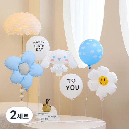 피앤비유니티 스탠드 생일축하프리핏 세트, 02 시나모롤 생일축하프리핏스탠드 블루, 2세트