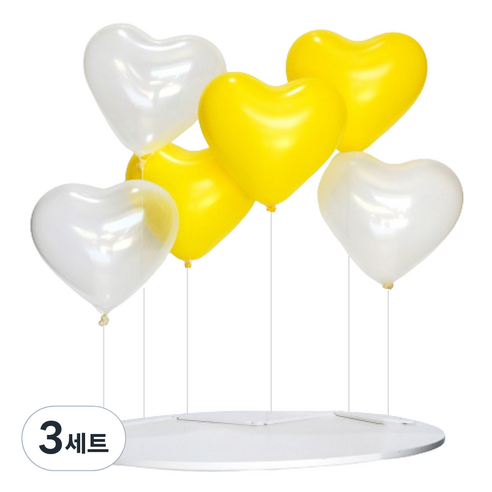 파티쇼 풍선스탠드 하트 세트, 옐로우, 3세트