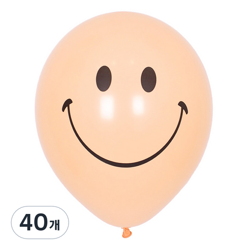 셈퍼텍스 스마일 풍선 30cm, 피치, 40개