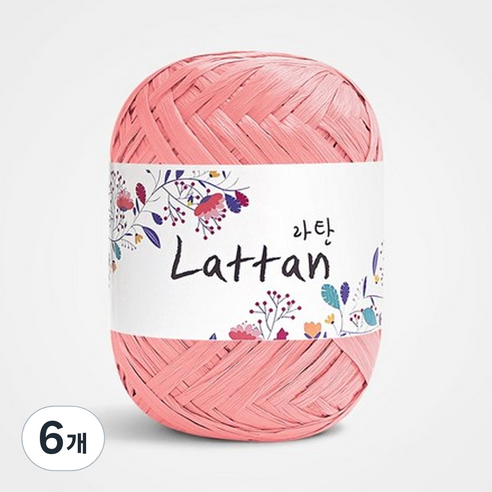yarna 라탄 라피아 뜨개실 40g, 3번 반유광, 6개