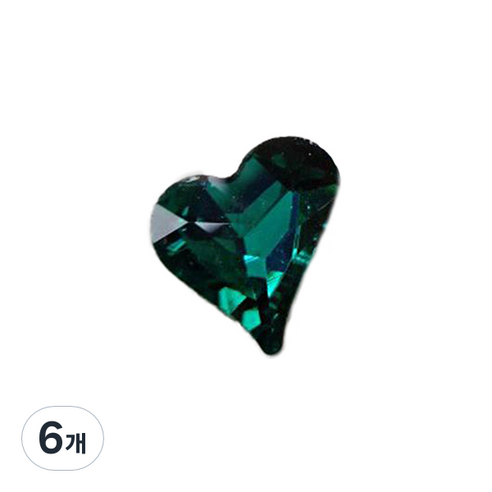 주앙오브제 누아르 하트 네일파츠, 6개, 05 짙은 녹색
