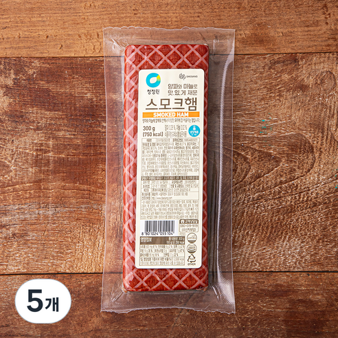 청정원 양파 마늘 스모크햄, 300g, 5개
